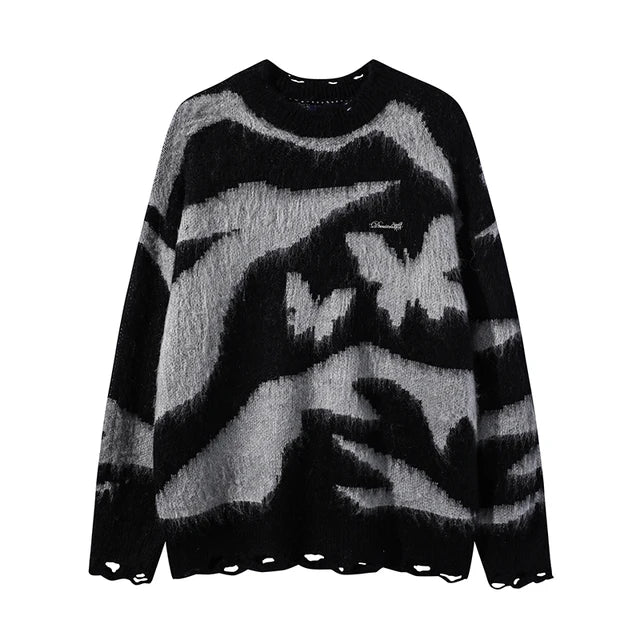 Striped Pullovers for Women Sweater Long Sleeve O-Neck Knitted Tops Autumn Winter  New Fashion Stretch Chic Loose Jumpers
