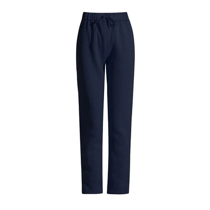 VGH Solid Two Piece Sets For Women Stand Collar Long Sleeve Tops High Waist Spliced Drawstring Pants Casual Set Female Style New