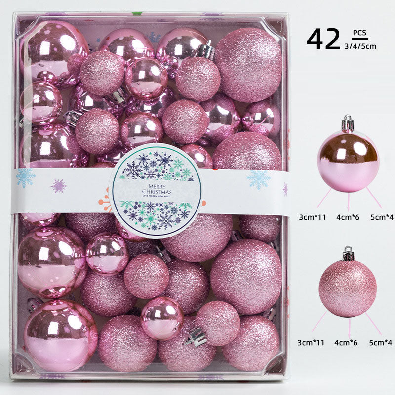 Christmas 3/4/5CM Christmas Ball Decoration Pendant 42pcs Color Box Christmas Tree Ornament Decoration Props