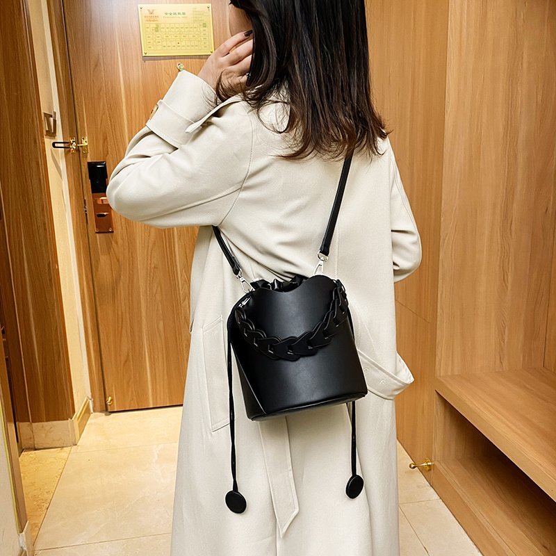 Pure Color Bucket Bags for Ladies 2023 Vintage Style Designer Handbags Women Brand Alar Drawstring Tote Bags Bolsa Feminina