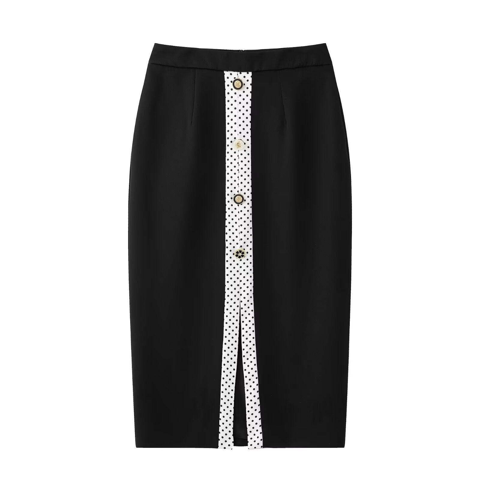 Long sleeved suit jacket+polka dot skirt