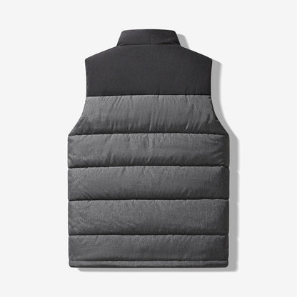 Autumn and Winter New Thickened Trendy Shoulder Cross border Leisure Warm Sleeveless Color blocked Stand up Collar Cotton Vest M