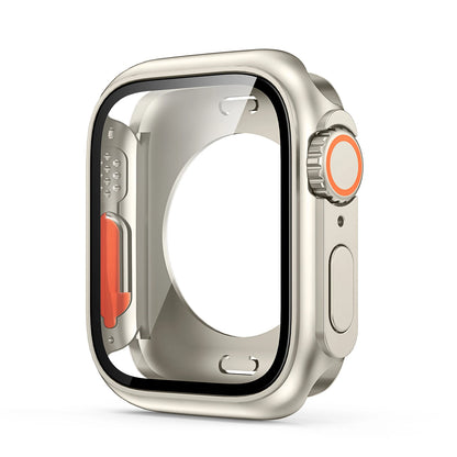 Glass+Case for Apple Watch 9 8 7 44 45MM Tempered Glass Cover for IWatch 6 SE 5 4 44MM Full Coverage Frame Screen Protector Case - CHRISTDEST GLOBAL SERVICE