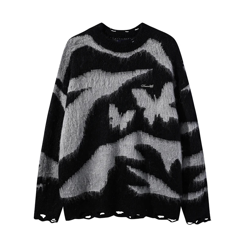 Striped Pullovers for Women Sweater Long Sleeve O-Neck Knitted Tops Autumn Winter  New Fashion Stretch Chic Loose Jumpers