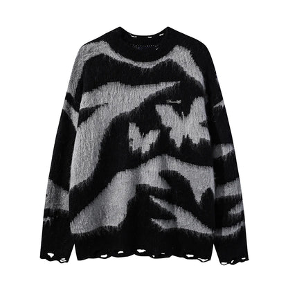 Striped Pullovers for Women Sweater Long Sleeve O-Neck Knitted Tops Autumn Winter  New Fashion Stretch Chic Loose Jumpers