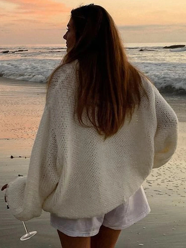 Herfst nieuwe losse en luie trui dames dunne lange mouwen pullover losse gebreide trui top