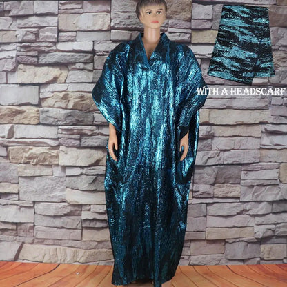 African American mother expensive custom hot gold jacquard fabric loose dress - CHRISTDEST GLOBAL SERVICE