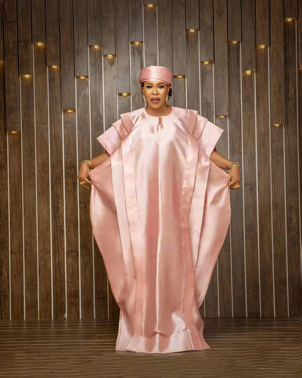 African mothers BUBU loose robe 2022 custom quality shiny fabric elegant fashion with a headscarf - CHRISTDEST GLOBAL SERVICE