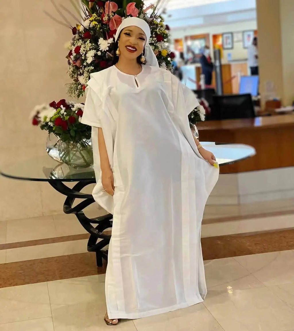 African mothers BUBU loose robe 2022 custom quality shiny fabric elegant fashion with a headscarf - CHRISTDEST GLOBAL SERVICE