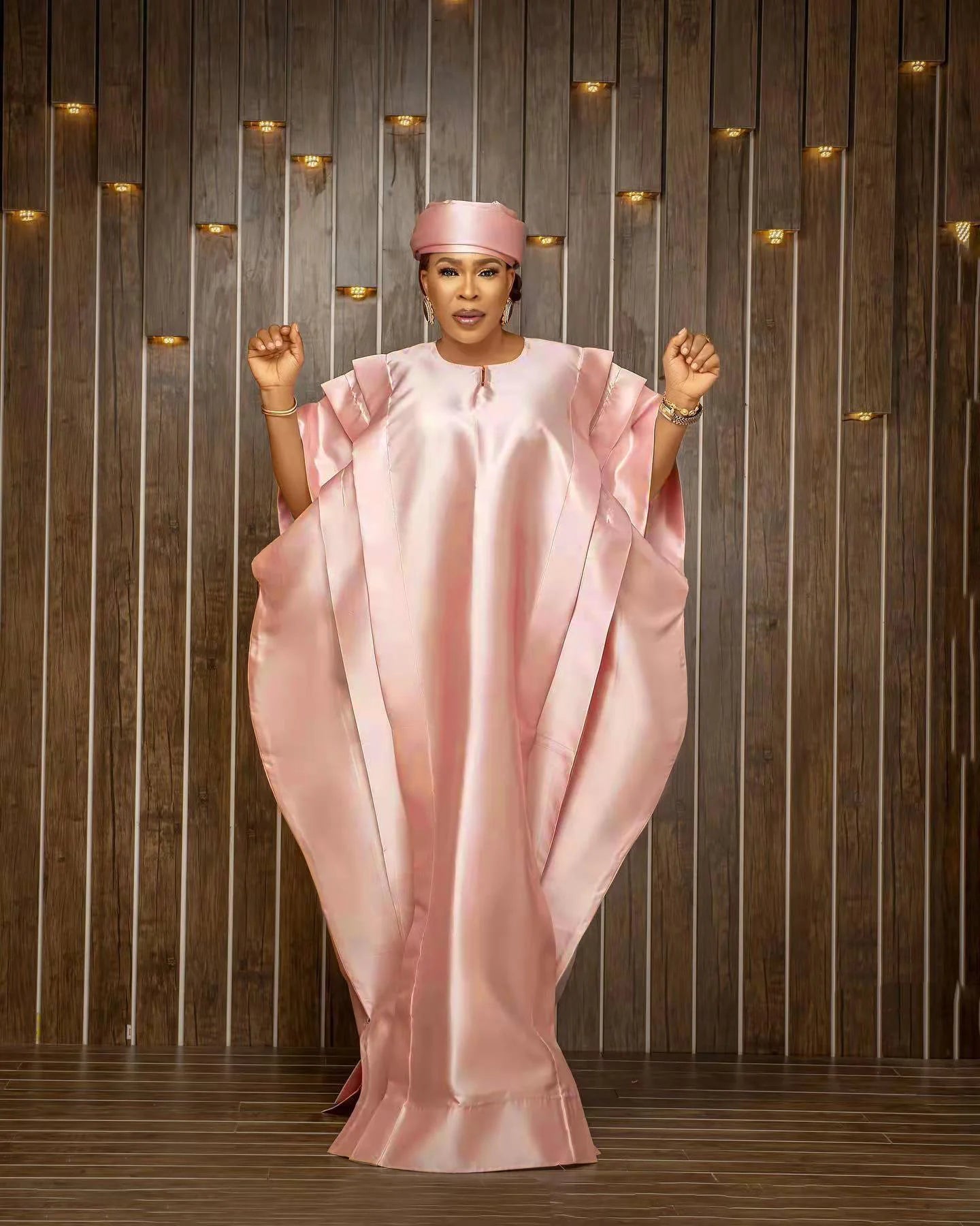 African mothers BUBU loose robe 2022 custom quality shiny fabric elegant fashion with a headscarf - CHRISTDEST GLOBAL SERVICE
