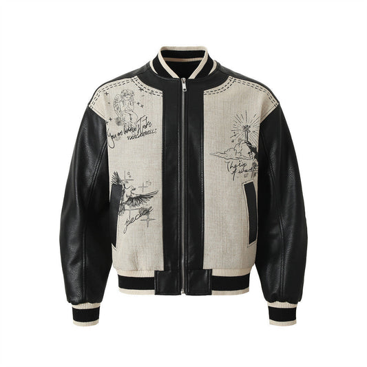 American Retro Angel Wings Statue Printed Loose Jacket Coat - CHRISTDEST GLOBAL SERVICE
