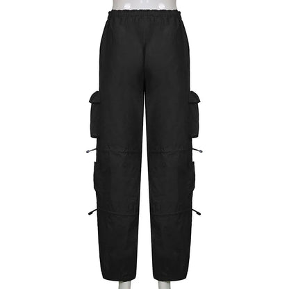 American street style design with multiple pockets, workwear with drawstring elastic and loose fit, hip-hop low waist sports pan - CHRISTDEST GLOBAL SERVICE