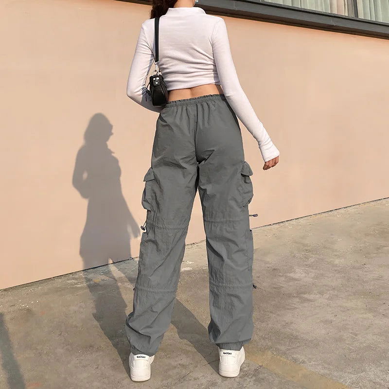 American street style design with multiple pockets, workwear with drawstring elastic and loose fit, hip-hop low waist sports pan - CHRISTDEST GLOBAL SERVICE