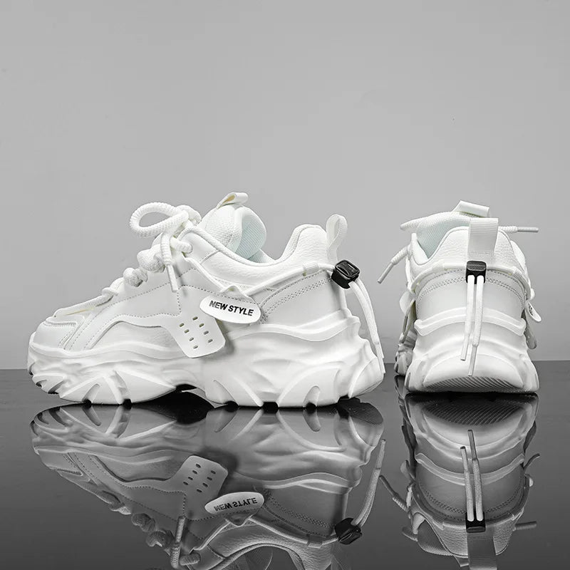 New Fashion Men White Sneakers Sport Casual Lace-up Man Shoes Lightweight Vulcanize Shoes Walking Zapatillas Hombre Male