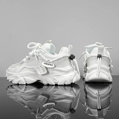 New Fashion Men White Sneakers Sport Casual Lace-up Man Shoes Lightweight Vulcanize Shoes Walking Zapatillas Hombre Male