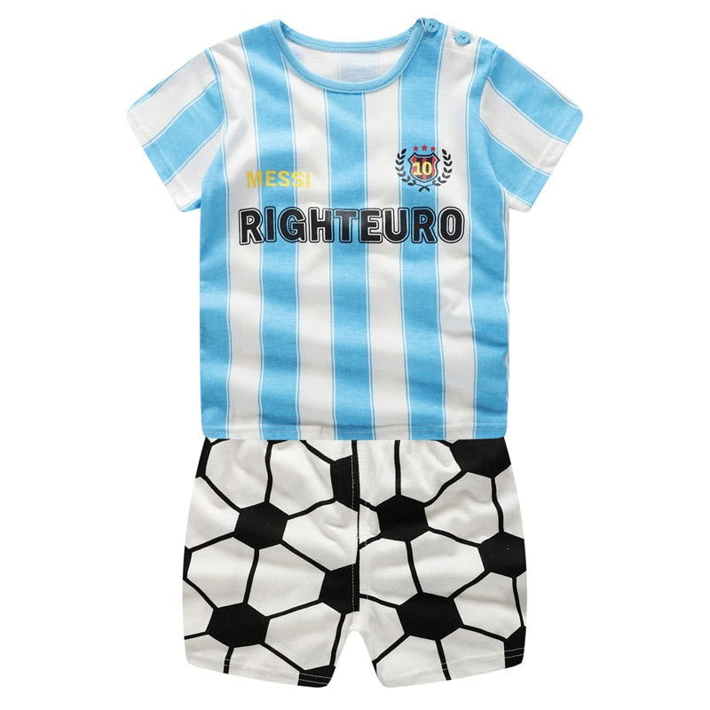 Baby Boys Clothing Sets Baseball Uniform 2pcs/Set  Baby Girls Clothes Cartoon Blue Whale Short Sleeve Infant Cotton Underwear - CHRISTDEST GLOBAL SERVICE