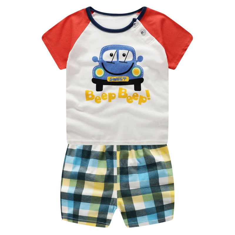 Baby Boys Clothing Sets Baseball Uniform 2pcs/Set  Baby Girls Clothes Cartoon Blue Whale Short Sleeve Infant Cotton Underwear - CHRISTDEST GLOBAL SERVICE