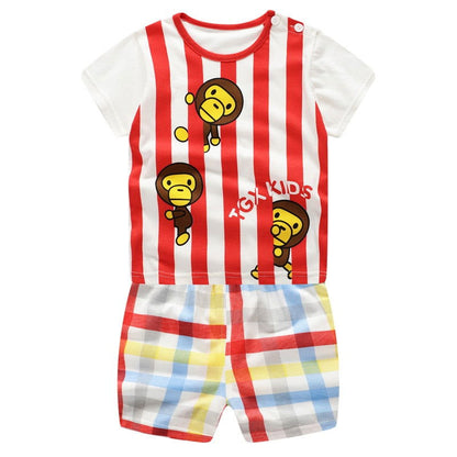 Baby Boys Clothing Sets Baseball Uniform 2pcs/Set  Baby Girls Clothes Cartoon Blue Whale Short Sleeve Infant Cotton Underwear - CHRISTDEST GLOBAL SERVICE