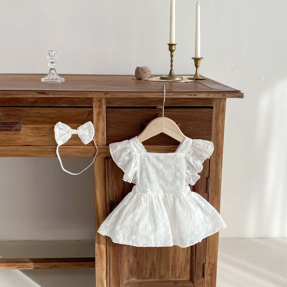 Baby Girl Flounced Sleeve Lace Jumpsuit Princess Dress - CHRISTDEST GLOBAL SERVICE