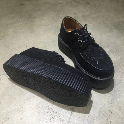 Black Harajuku Shoes Classic Lace UP High Platform Creepers Fashion Harajuku Punk Shoes Women's Casual Shoes Platform Shoes - CHRISTDEST GLOBAL SERVICE