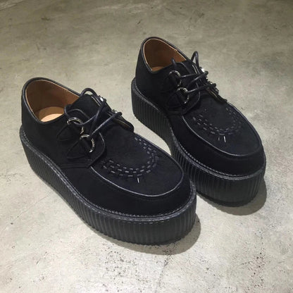 Black Harajuku Shoes Classic Lace UP High Platform Creepers Fashion Harajuku Punk Shoes Women's Casual Shoes Platform Shoes - CHRISTDEST GLOBAL SERVICE