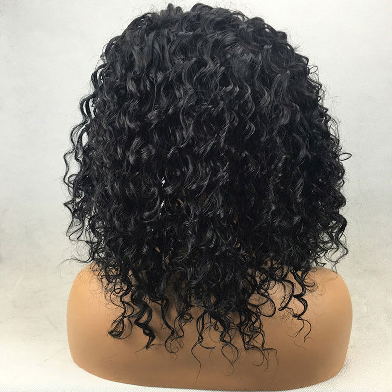 Black Small Curly Front Lace Wig Hair Cover - CHRISTDEST GLOBAL SERVICE