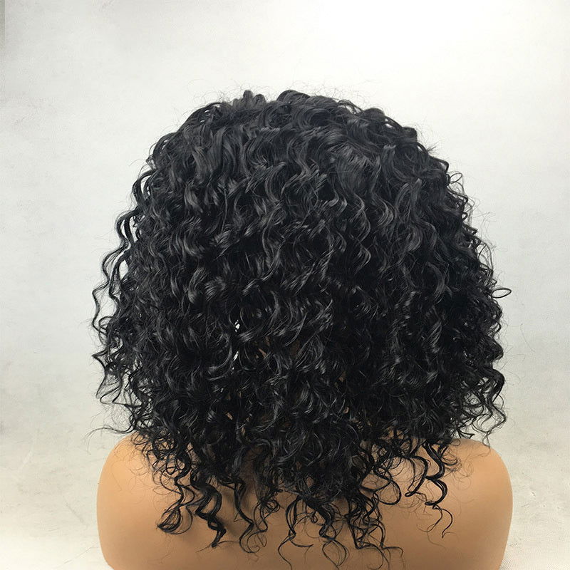 Black Small Curly Front Lace Wig Hair Cover - CHRISTDEST GLOBAL SERVICE