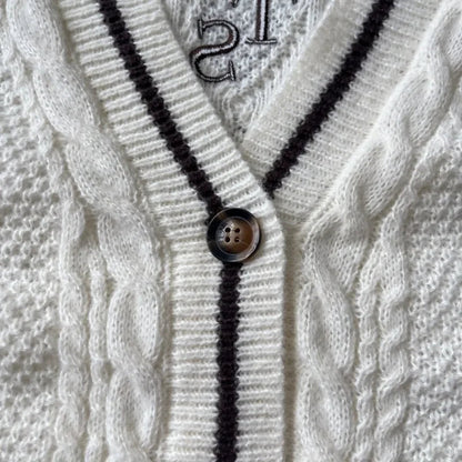 Book Knitted Cardigan Women Autumn Winter Flowers Star Embroidery Cardigans Female Warm Soft Long Sleeves Sweater Tops for Girl - CHRISTDEST GLOBAL SERVICE