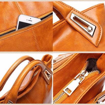 Women Oil Wax Leather Designer Handbags High Quality Shoulder Bags Ladies Handbags Fashion brand PU leather women bags