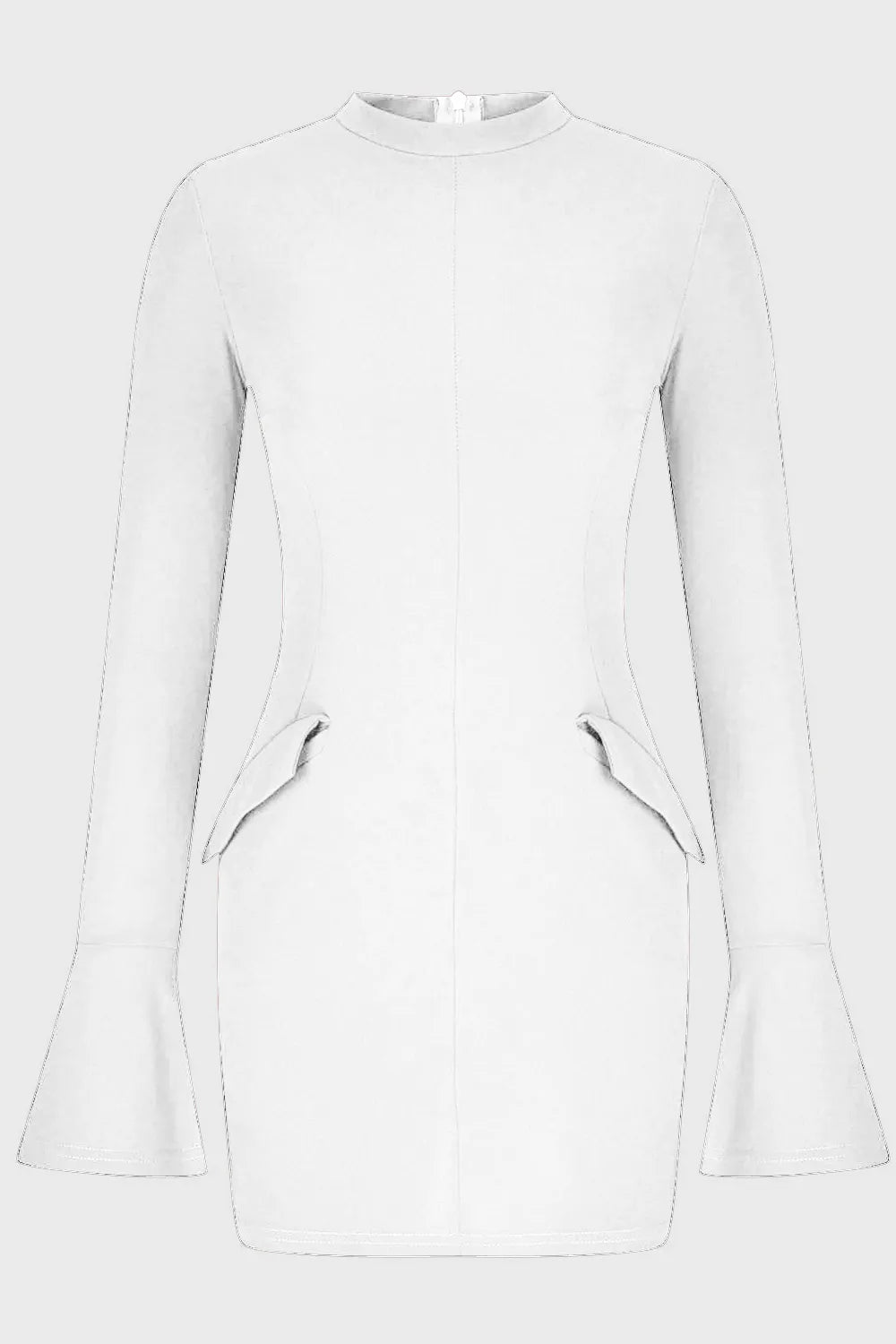 Mock Neck Long Sleeve Mini Dress