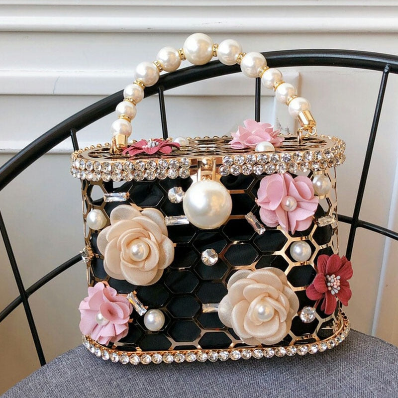 Leopard Zebra Pattern Diamonds Basket Evening Clutch Bags Women Luxury Purses Preal Beaded Metallic Handbags Ladies Wedding Bag