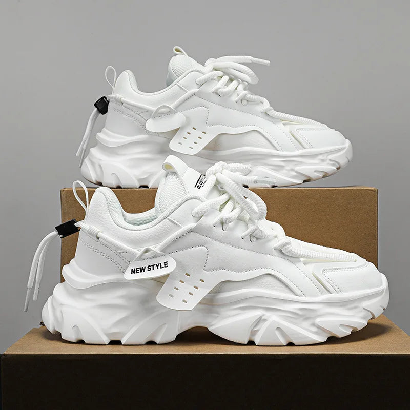 New Fashion Men White Sneakers Sport Casual Lace-up Man Shoes Lightweight Vulcanize Shoes Walking Zapatillas Hombre Male