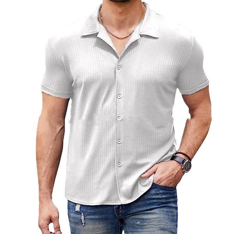 Casual Collar Short Sleeve  Polo Shirt With Button Men's Cotton Blend Shirt - CHRISTDEST GLOBAL SERVICE