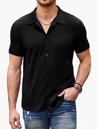 Casual Collar Short Sleeve  Polo Shirt With Button Men's Cotton Blend Shirt - CHRISTDEST GLOBAL SERVICE