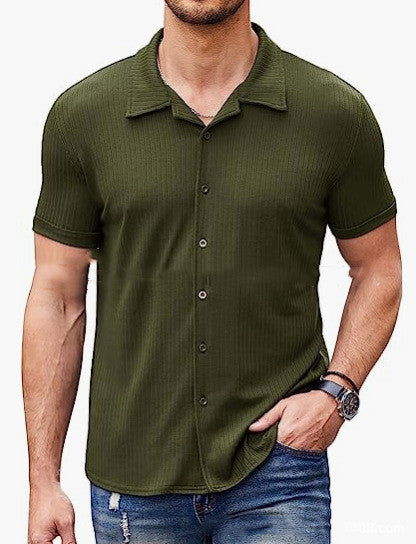 Casual Collar Short Sleeve  Polo Shirt With Button Men's Cotton Blend Shirt - CHRISTDEST GLOBAL SERVICE