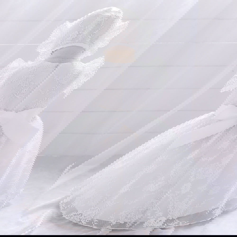 Children's white wedding princess dress pattern lace - CHRISTDEST GLOBAL SERVICE