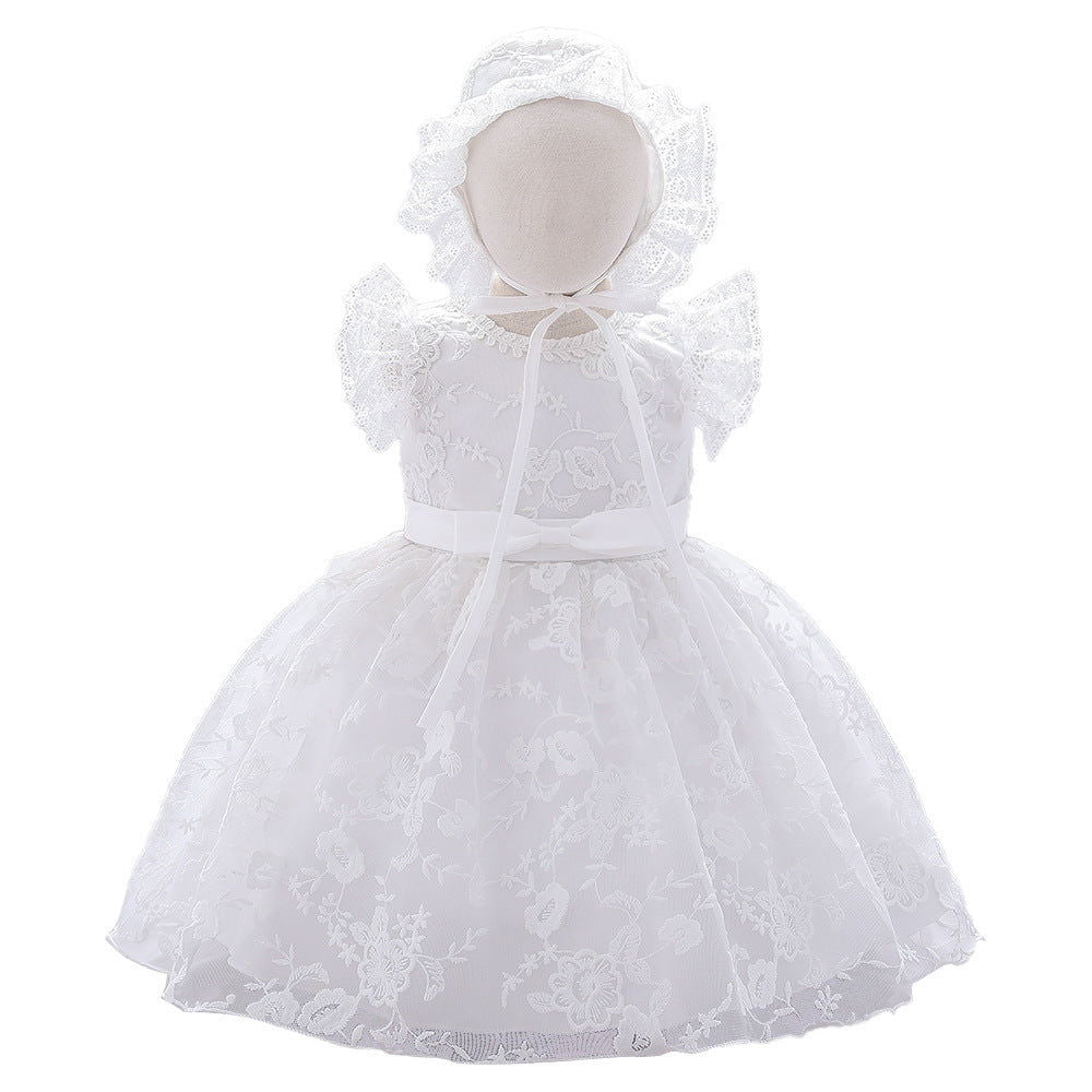 Children's white wedding princess dress pattern lace - CHRISTDEST GLOBAL SERVICE