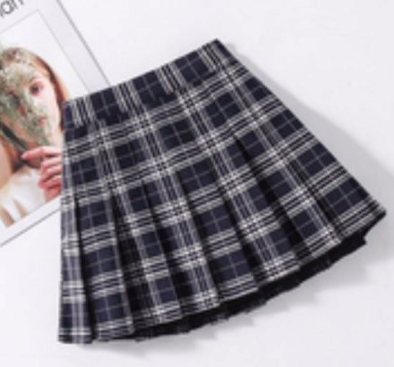 Colorful Red Tartan Skirt Versatile College Style Girl's Miniskirt - CHRISTDEST GLOBAL SERVICE