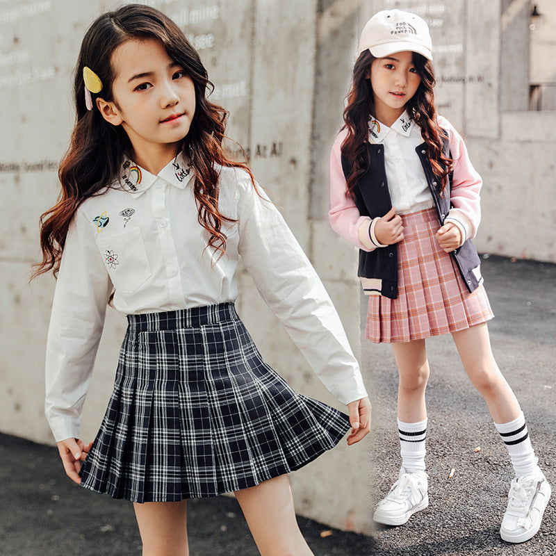 Colorful Red Tartan Skirt Versatile College Style Girl's Miniskirt - CHRISTDEST GLOBAL SERVICE
