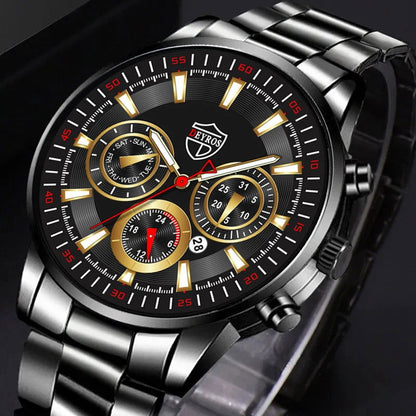 DEYROS Fashion Mens Watches Male Stainless Steel Quartz Wrist Watch Luminous Clock Men Sports Leather Bracelet - CHRISTDEST GLOBAL SERVICE