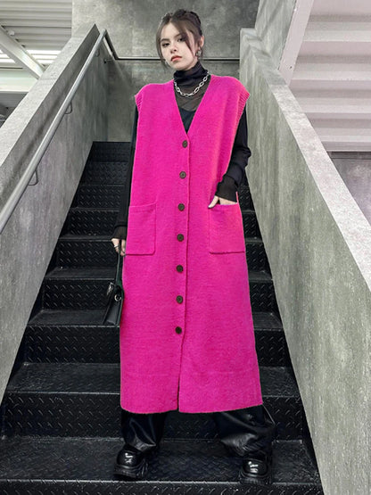 Knitted vest skirt women's layered sleeveless vest woolen dress cardigan jacket