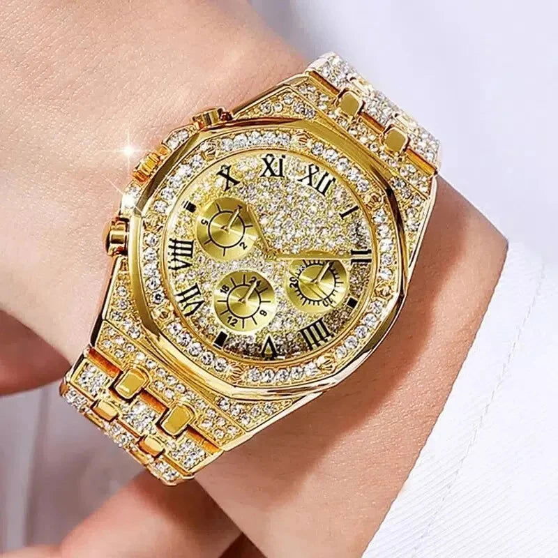 Diamond Women Watches Gold Watch Ladies Wrist Watches Luxury Brand Rhinestone Womens Bracelet Watches Female Relogio - CHRISTDEST GLOBAL SERVICE