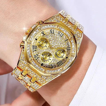 Diamond Women Watches Gold Watch Ladies Wrist Watches Luxury Brand Rhinestone Womens Bracelet Watches Female Relogio - CHRISTDEST GLOBAL SERVICE