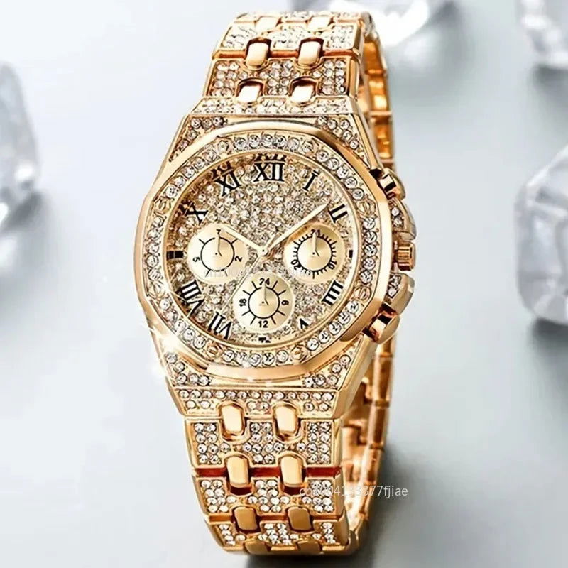 Diamond Women Watches Gold Watch Ladies Wrist Watches Luxury Brand Rhinestone Womens Bracelet Watches Female Relogio - CHRISTDEST GLOBAL SERVICE