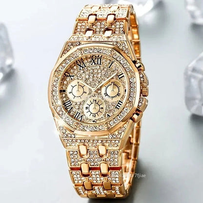 Diamond Women Watches Gold Watch Ladies Wrist Watches Luxury Brand Rhinestone Womens Bracelet Watches Female Relogio - CHRISTDEST GLOBAL SERVICE
