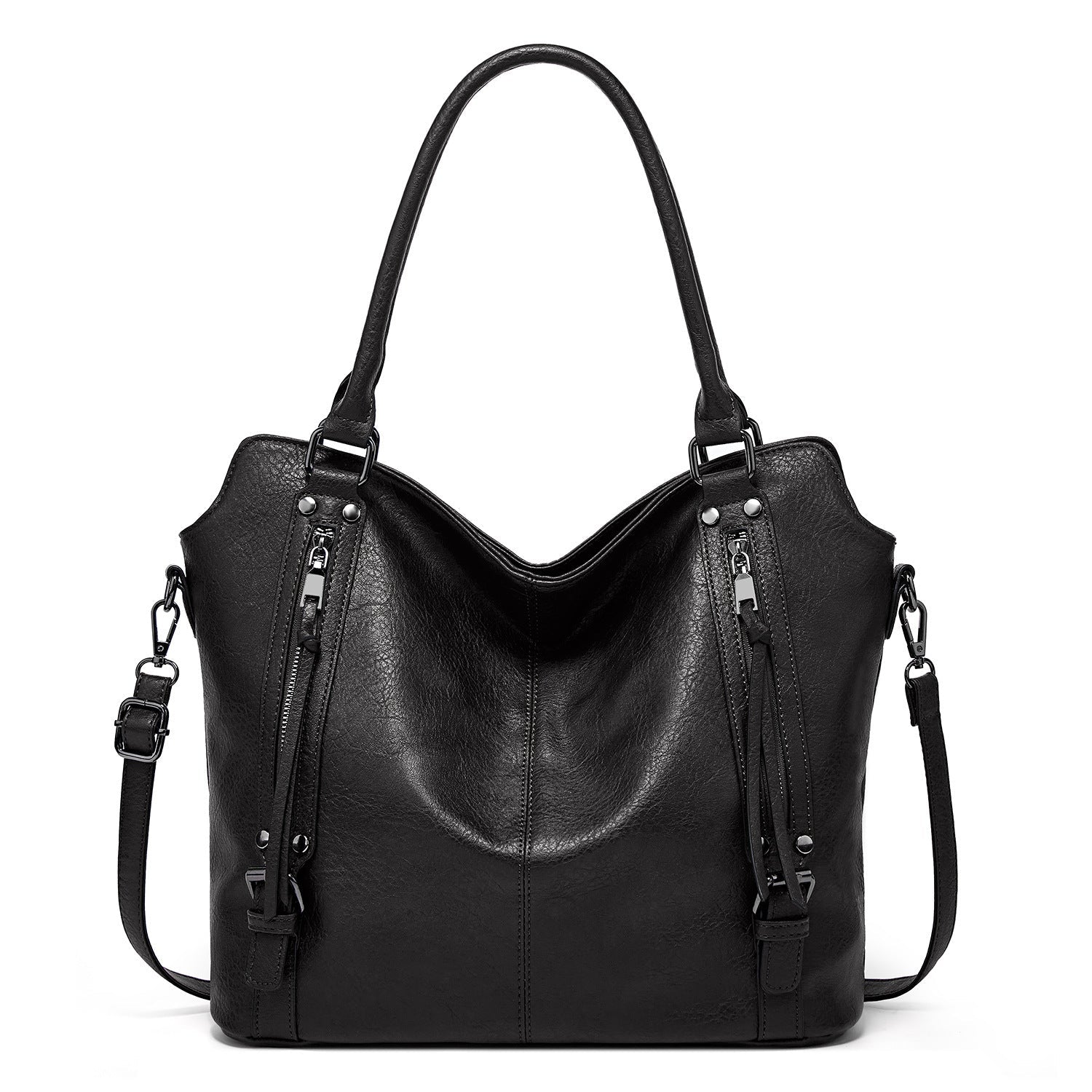 Double Zipper Design Tote Bag Large Capacity Shoulder Crossbody Bag For Women Handbags - CHRISTDEST GLOBAL SERVICE