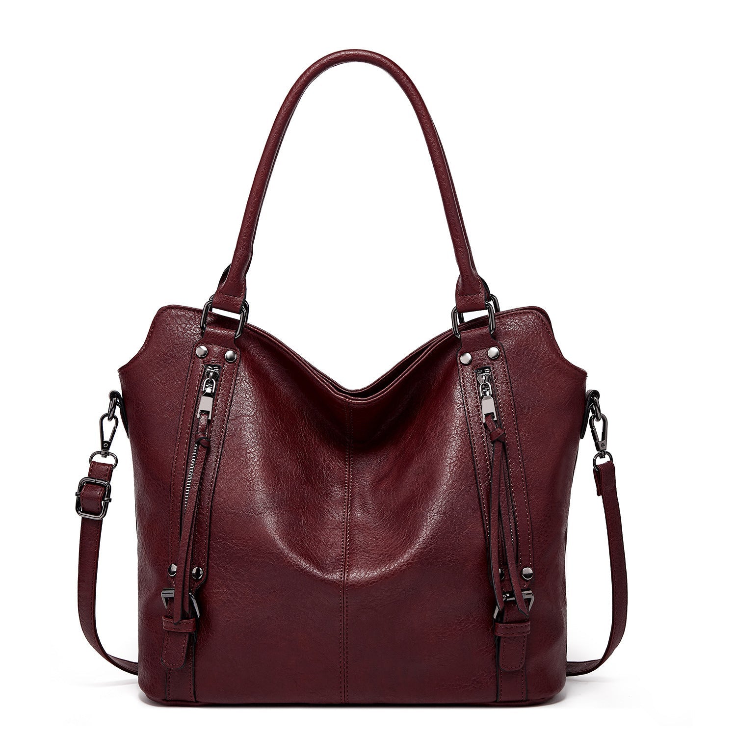 Double Zipper Design Tote Bag Large Capacity Shoulder Crossbody Bag For Women Handbags - CHRISTDEST GLOBAL SERVICE