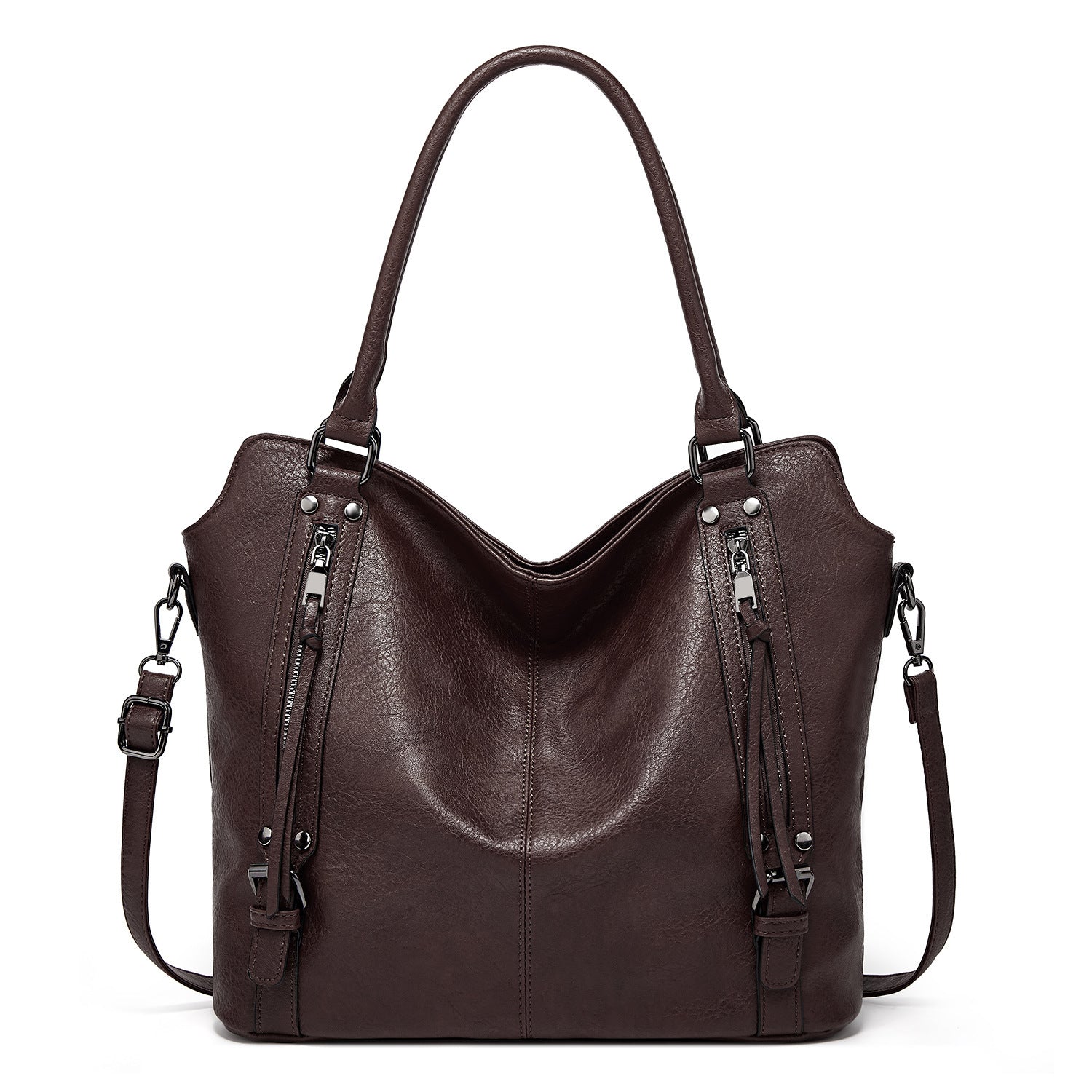 Double Zipper Design Tote Bag Large Capacity Shoulder Crossbody Bag For Women Handbags - CHRISTDEST GLOBAL SERVICE