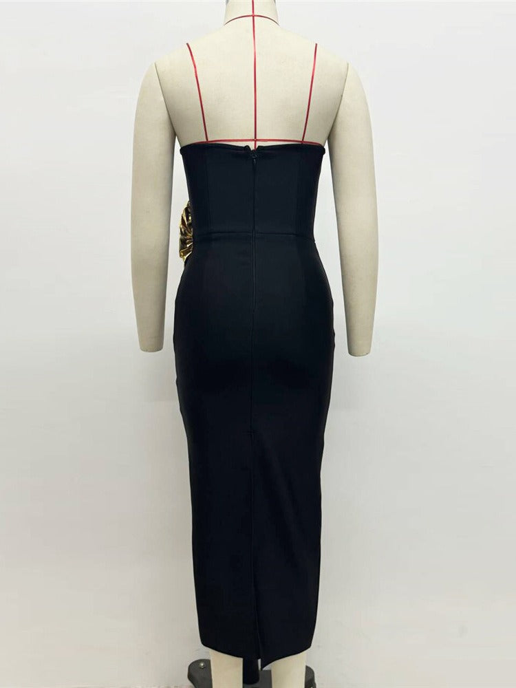 Bandage rok set lange rok tweedelig set feestjurk hoge taille zware industrie dameskleding