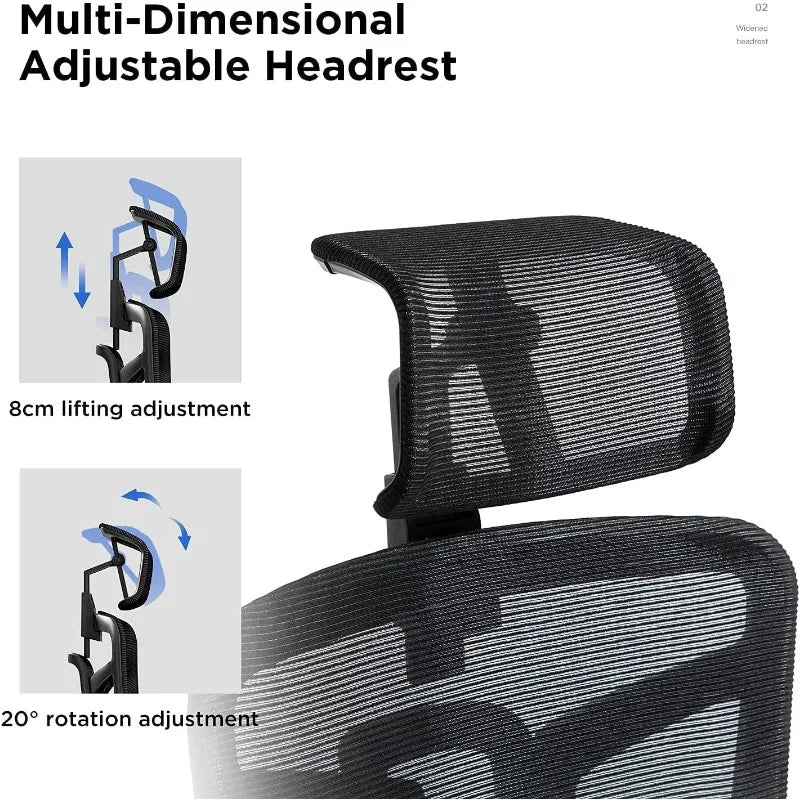 E8 Ergonomic Office Chair Elastic Adaptative Adjustment Back Lumbar Support Computer Chair High-Density Breathable Mesh - CHRISTDEST GLOBAL SERVICE